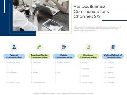 Various Business Communications Channels M2079 Ppt Powerpoint Presentation Infographic Template