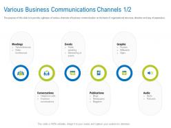 Various Business Communications Channels Publications Ppt Themes