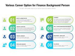 Various career option for finance background person