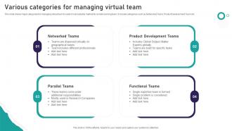 Various Categories For Managing Virtual Team