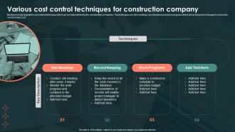 Various Cost Control Techniques For Construction Company