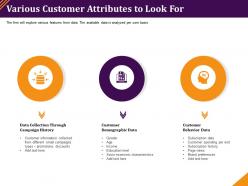 Various customer attributes to look for campaign history ppt powerpoint portfolio