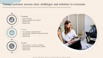 Various Customer Success Story Challenges And Solutions To Overcome