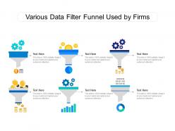 Various data filter funnel used by firms