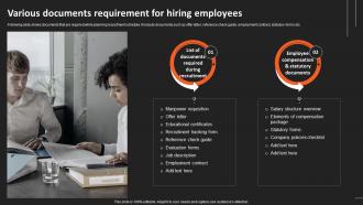 Various Documents Requirement For Hiring Employees Recruitment Strategies For Organizational