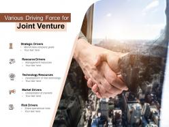 Various driving force for joint venture