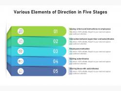 Various elements of direction in five stages