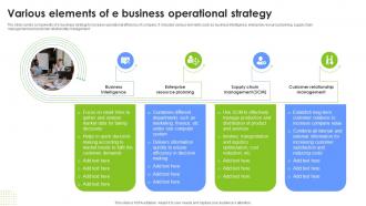Various Elements Of E Business Operational Strategy