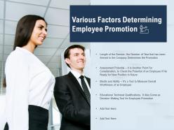Various factors determining employee promotion