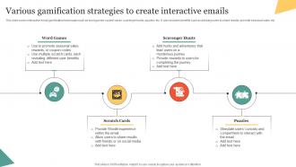 Various Gamification Strategies To Create Interactive Emails Using Interactive Marketing MKT SS V