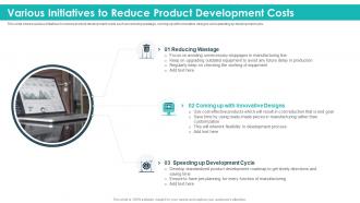 Various initiatives to reduce product development costs strategic product planning