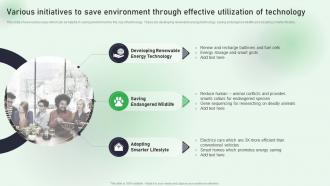 Various Initiatives To Save Environment Through Effective Utilization Of Technology