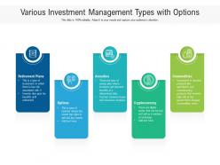 Various investment management types with options