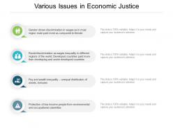 Various issues in economic justice