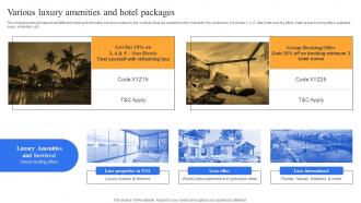 Various Luxury Amenities And Hotel Packages Complete Guide To Advertising Improvement Strategy SS V