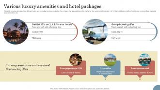 Various Luxury Amenities And Hotel Packages Elevating Sales Revenue With New Travel Company Strategy SS V