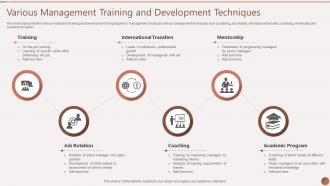 Various Management Training And Development Techniques