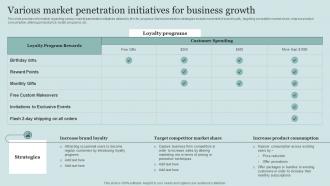 Various Market Penetration Initiatives For Business Critical Initiatives To Deploy Successful Business