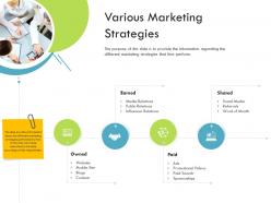 Various Marketing Strategies Firm Guidebook Ppt Summary