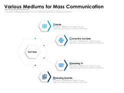 Various mediums for mass communication