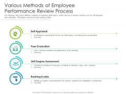 Various methods of employee performance review process
