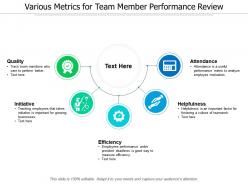Various metrics for team member performance review