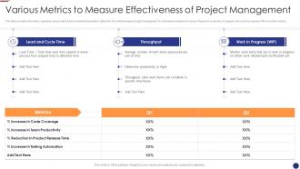 Various metrics management agile project management for software development it
