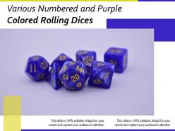 Various Numbered And Purple Colored Rolling Dices