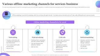 Various Offline Marketing Channels For Services Business Service Marketing Plan To Improve Business