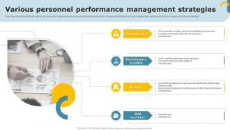 Various Personnel Performance Management Strategies