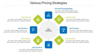 Various Pricing Strategies Ppt Powerpoint Presentation Infographic Template Backgrounds Cpb