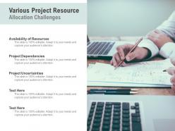 Various project resource allocation challenges