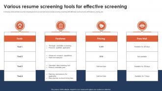 Various Resume Screening Tools For Effective Screening