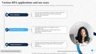 Various RPA Applications And Use Cases