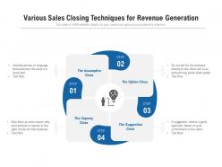 Various sales closing techniques for revenue generation