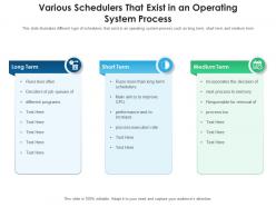 Various schedulers that exist in an operating system process