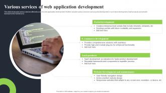 Various Services Of Web Application Development