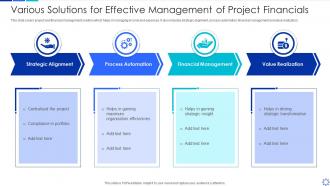 Various solutions for effective management of project financials