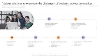 Various Solutions To Overcome The Challenges Achieving Process Improvement Through Various
