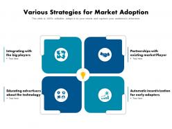 Various strategies for market adoption