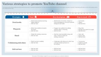 Various Strategies To Promote Youtube Channel Youtube Marketing Strategy For Small And Large Businesses