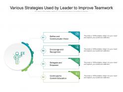 Various strategies used by leader to improve teamwork
