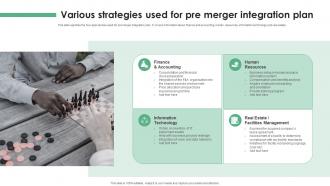 Various Strategies Used For Pre Merger Integration Plan