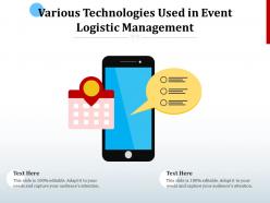 Various technologies used in event logistic management