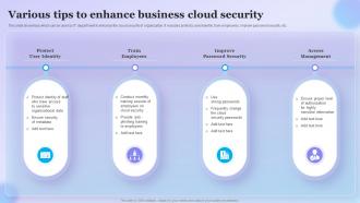 Various Tips To Enhance Business Cloud Security