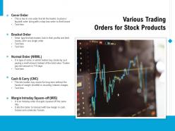 Various trading orders for stock products