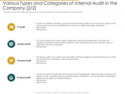 Various Types And Categories Of Company Type Internal Audit Assess The Effectiveness