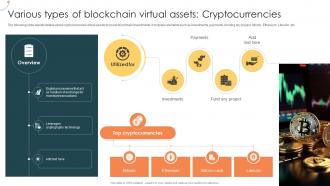 Various Types Of Blockchain Virtual Assets Cryptocurrencies Managing Digital Wealth BCT SS