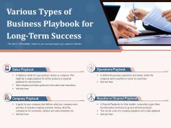 Various types of business playbook for long term success