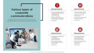 Various Types Of Corporate Communications Corporate Communication Strategy Framework